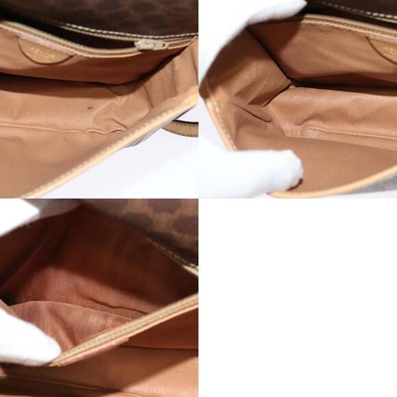 CELINE Macadam Canvas Shoulder Bag Pvc Leather Brown Gold - Picture 12 of 12